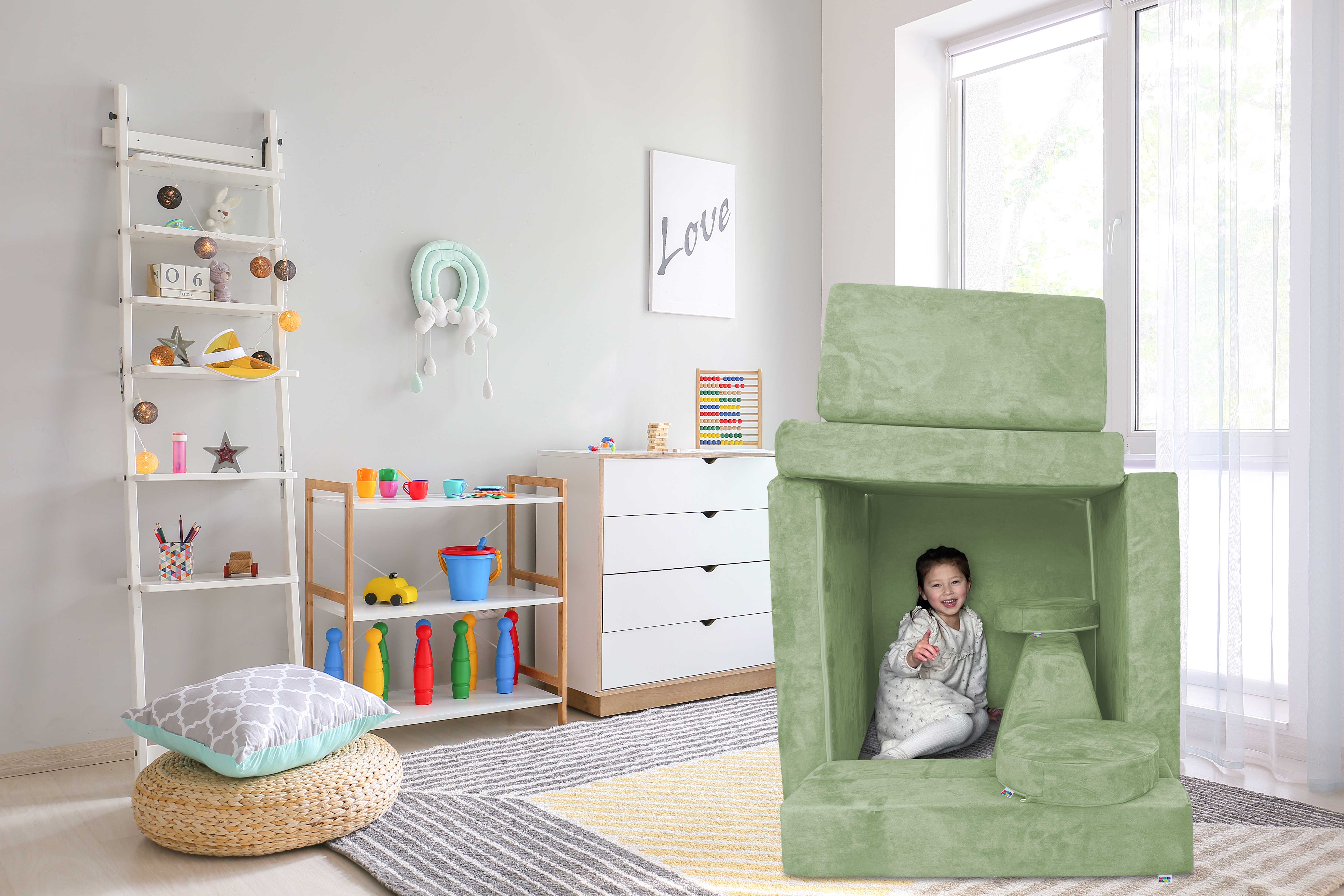 10 Piece Soft Modular Microsuede Foam Kids Play Couch - Image 14