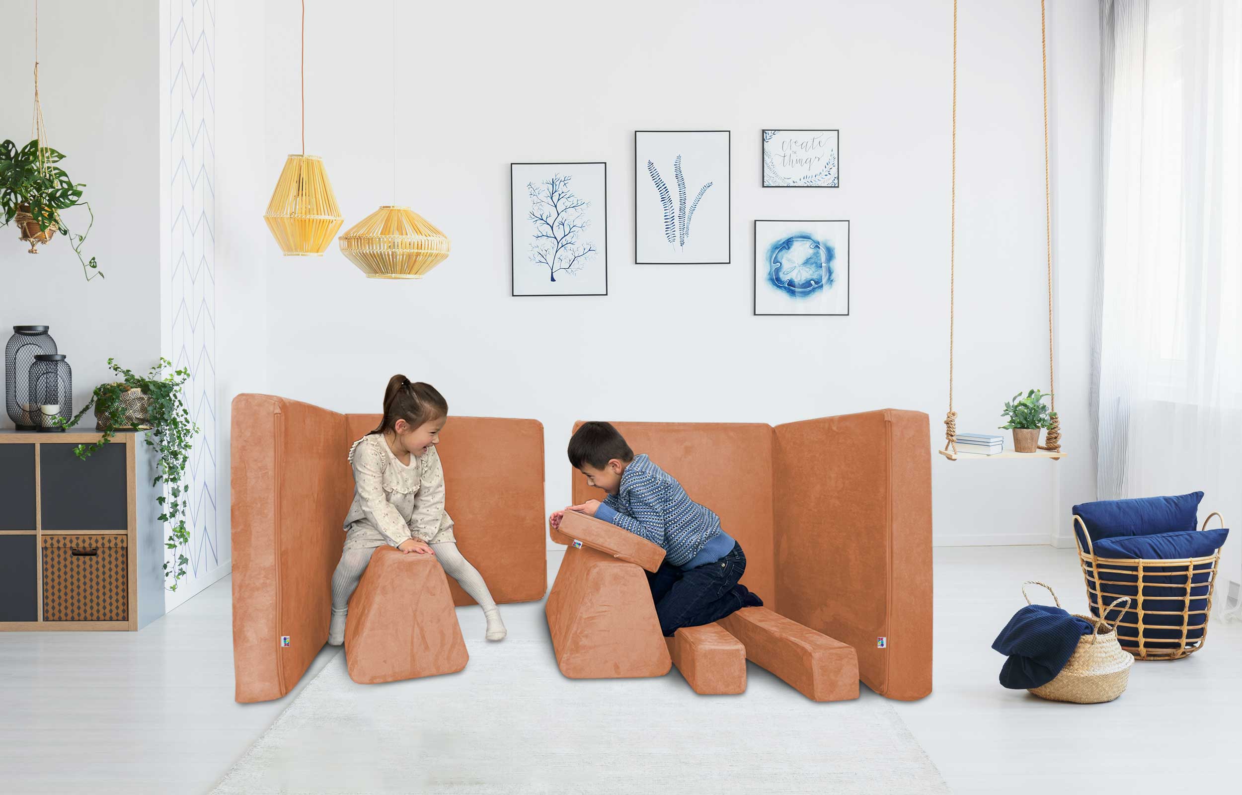 10 Piece Soft Modular Microsuede Foam Kids Play Couch - Image 17