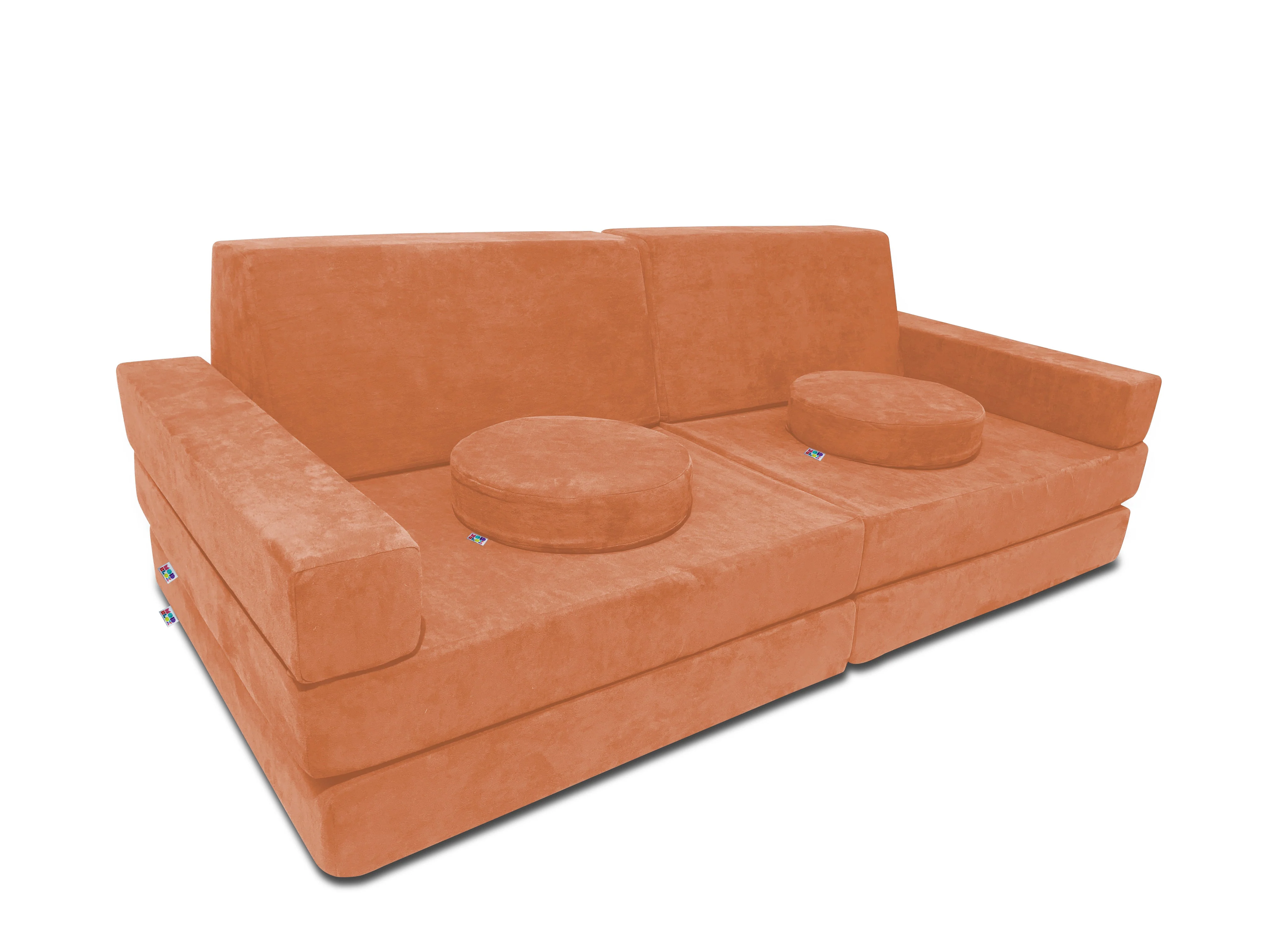 10 Piece Soft Modular Microsuede Foam Kids Play Couch - Image 19