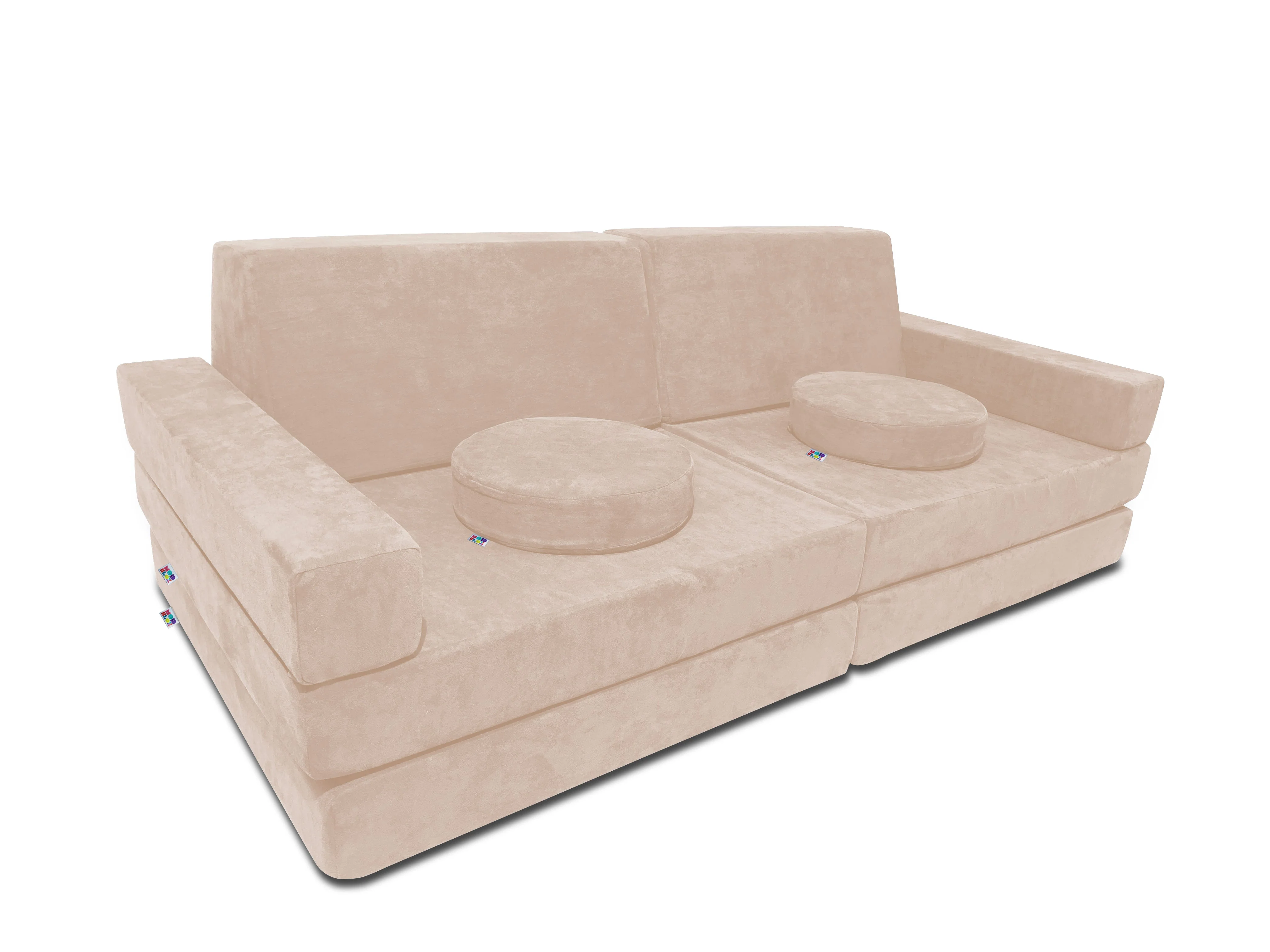 10 Piece Soft Modular Microsuede Foam Kids Play Couch - Image 30