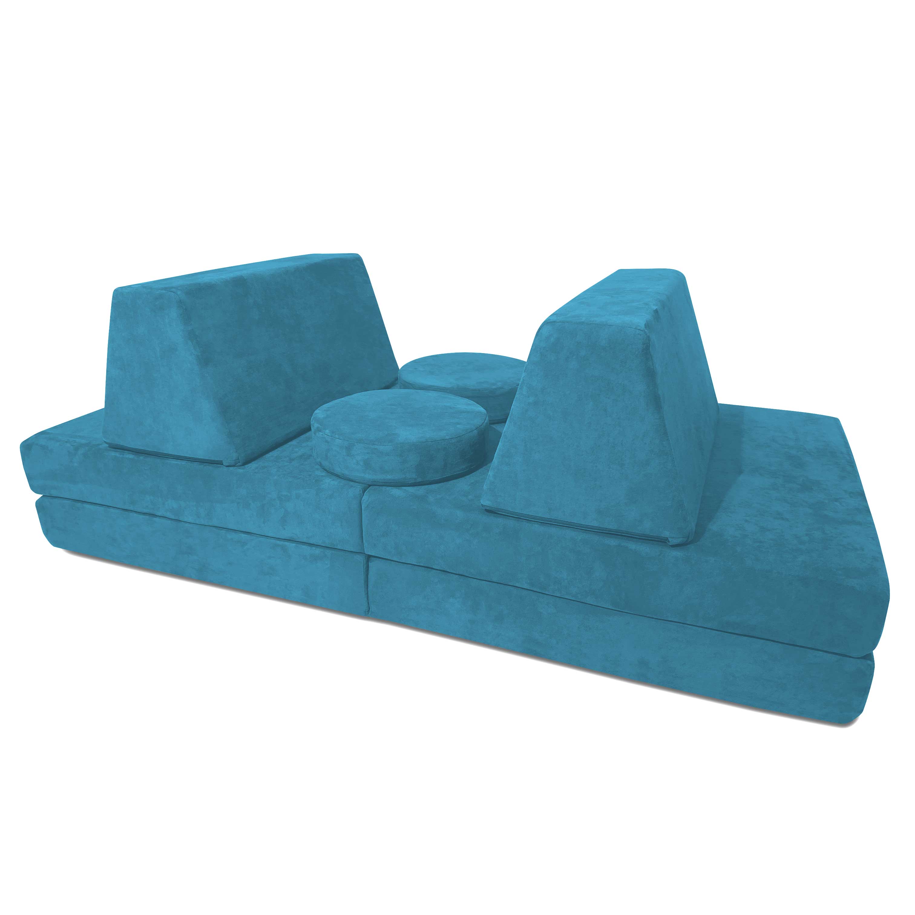 10 Piece Soft Modular Microsuede Foam Kids Play Couch - Image 41