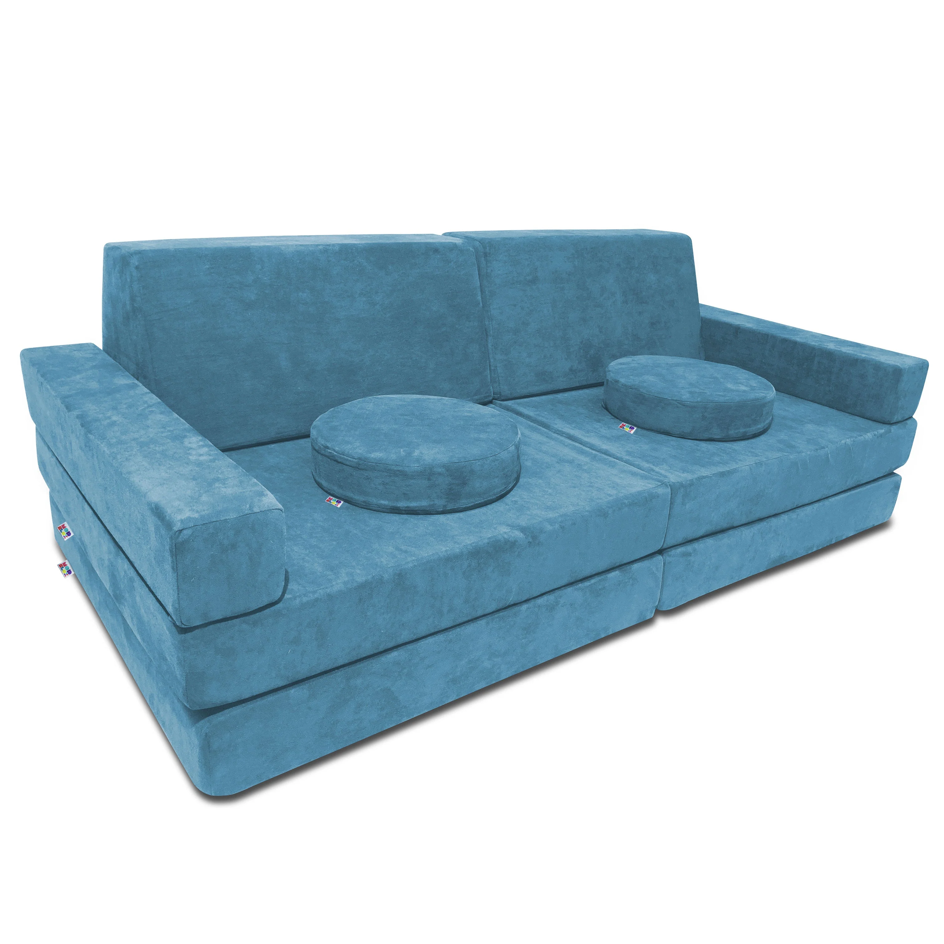 10 Piece Soft Modular Microsuede Foam Kids Play Couch - Image 43