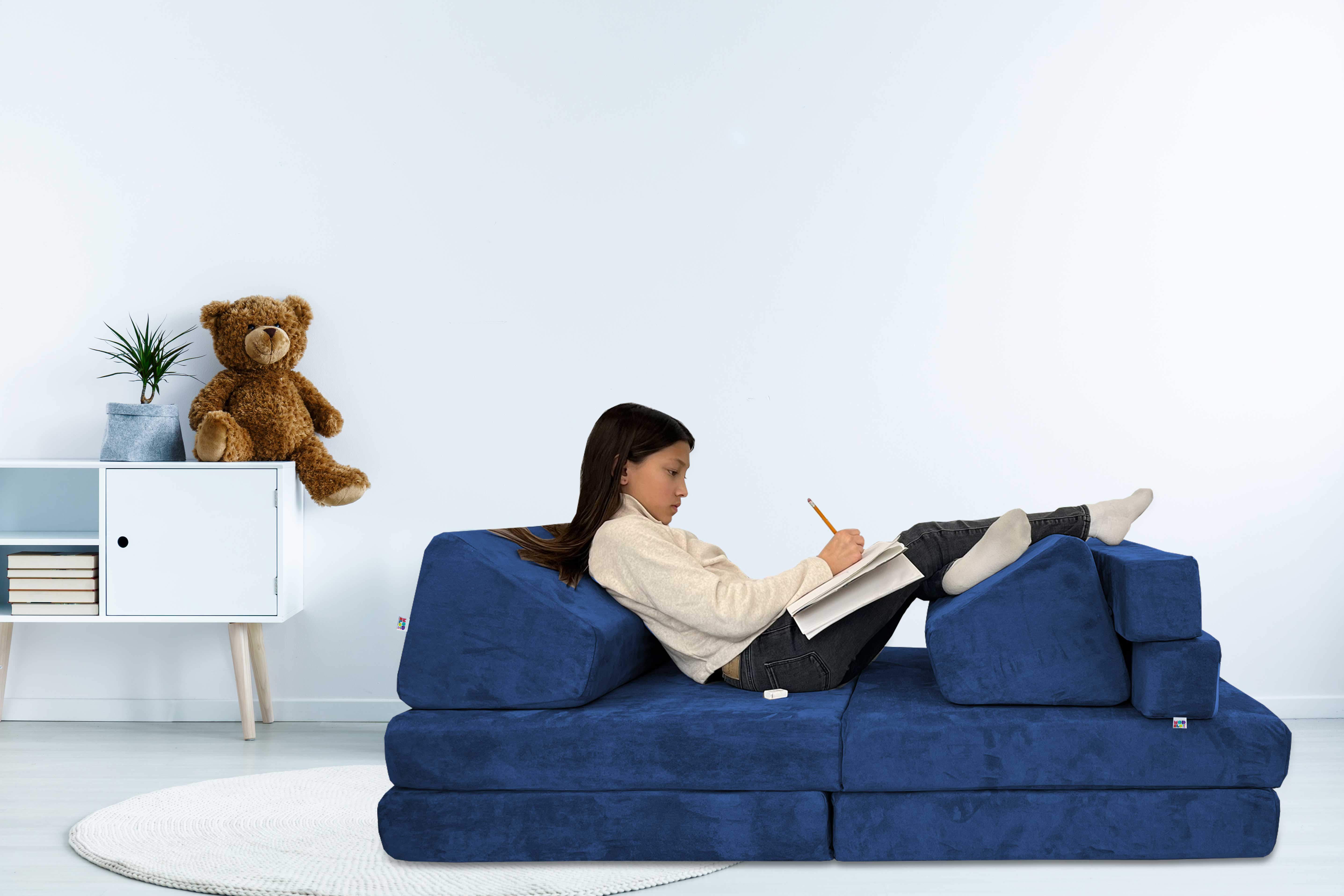 10 Piece Soft Modular Microsuede Foam Kids Play Couch - Image 47