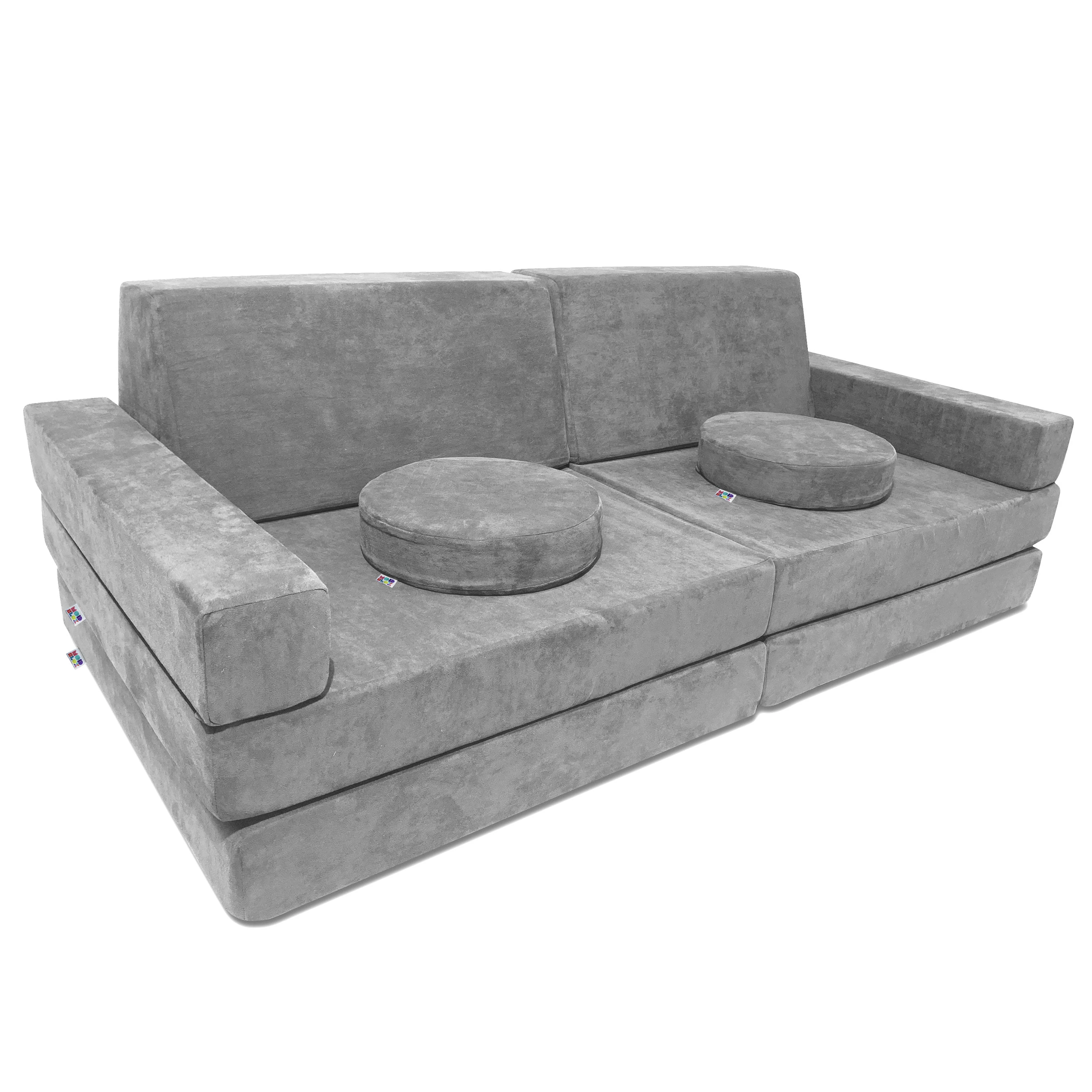 10 Piece Soft Modular Microsuede Foam Kids Play Couch - Image 61