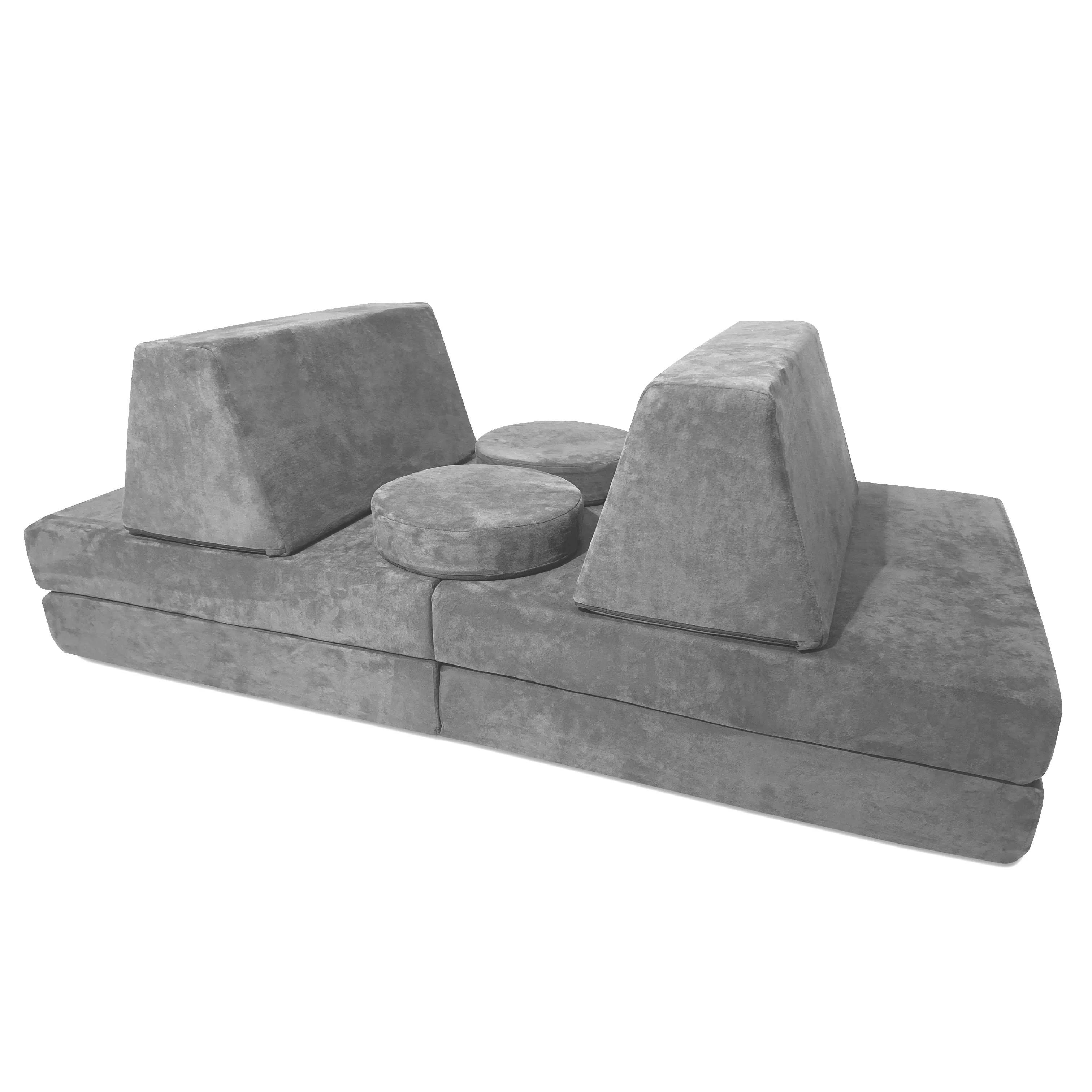 10 Piece Soft Modular Microsuede Foam Kids Play Couch - Image 63