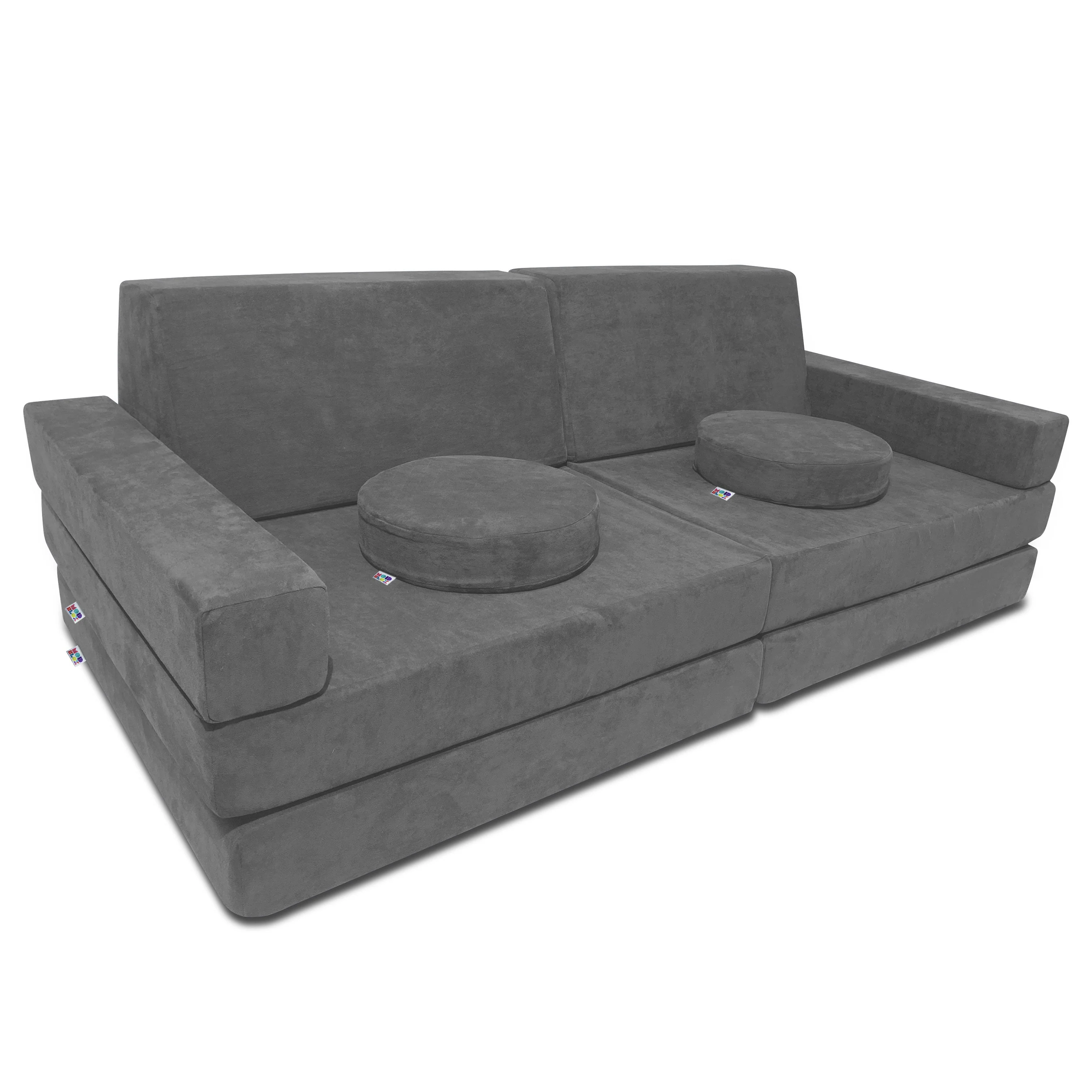 10 Piece Soft Modular Microsuede Foam Kids Play Couch - Image 71