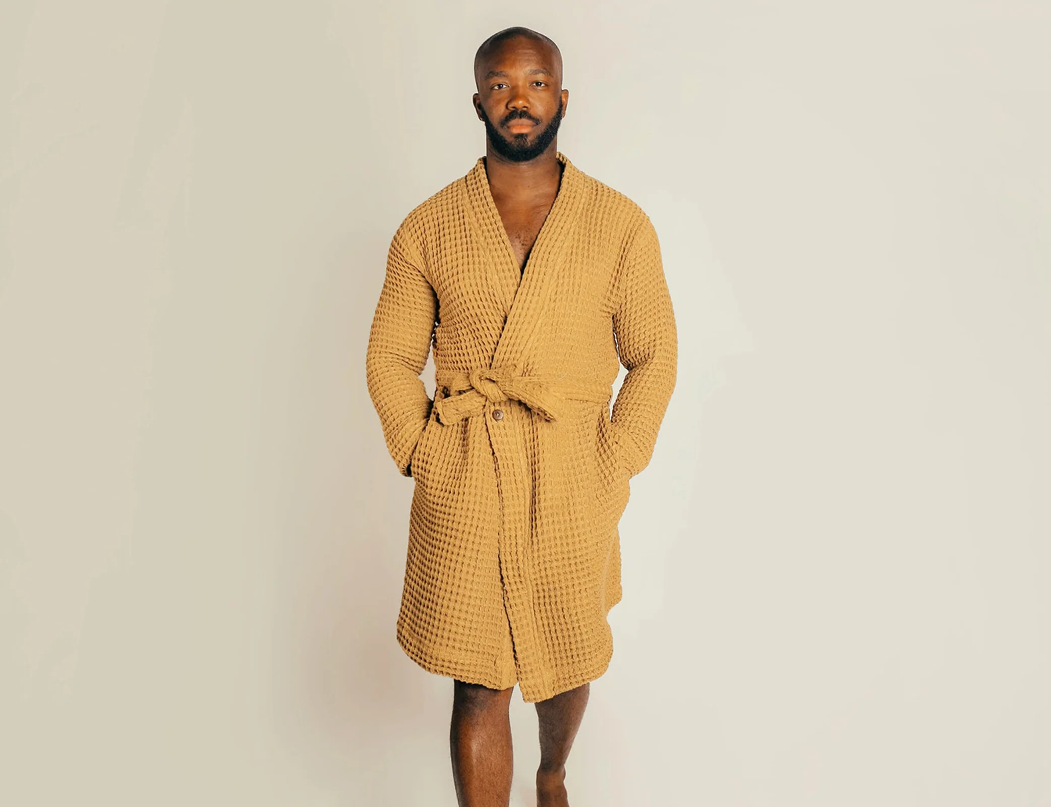 Organic Waffle Knit Robe - Image 3