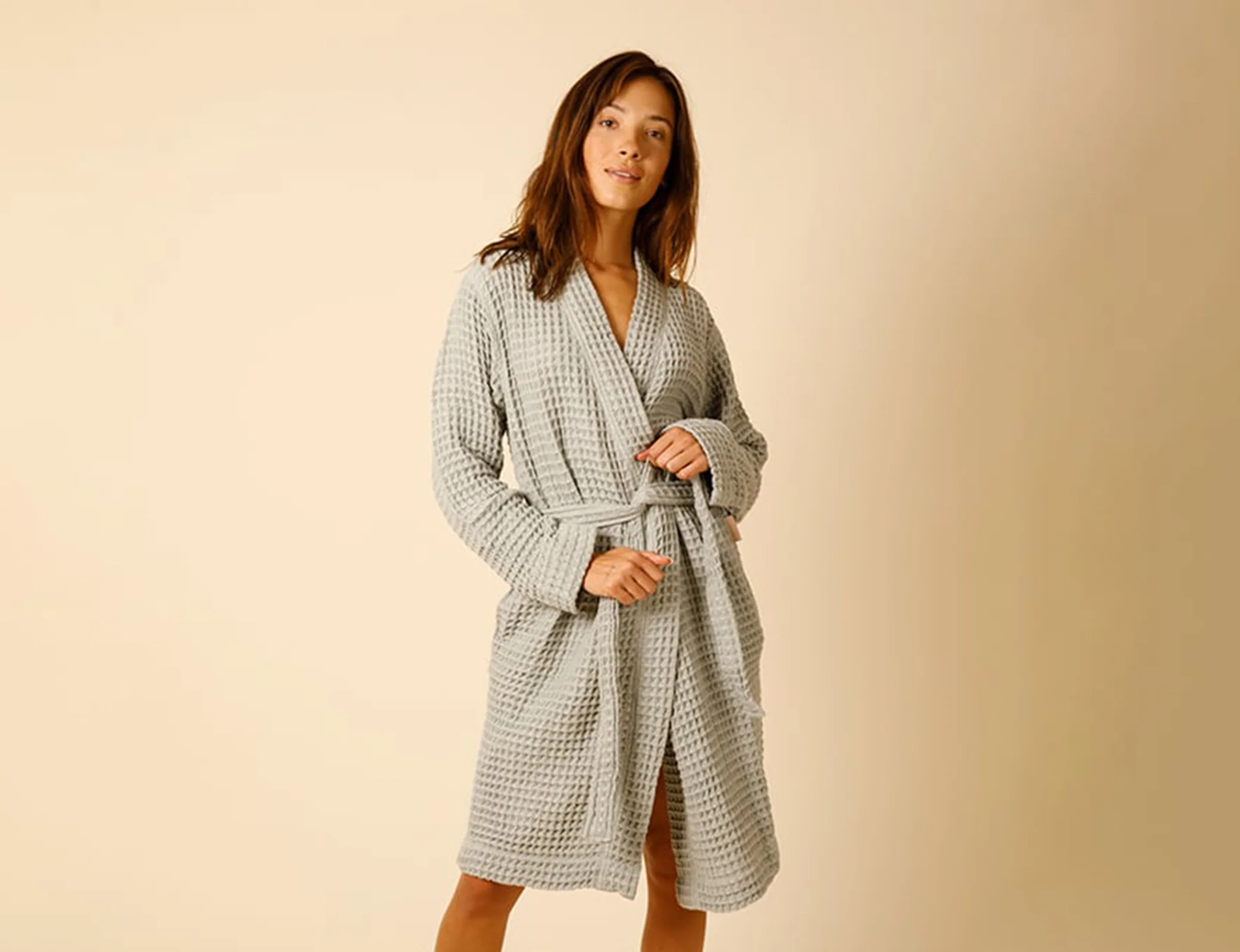 Organic Waffle Knit Robe - Image 4