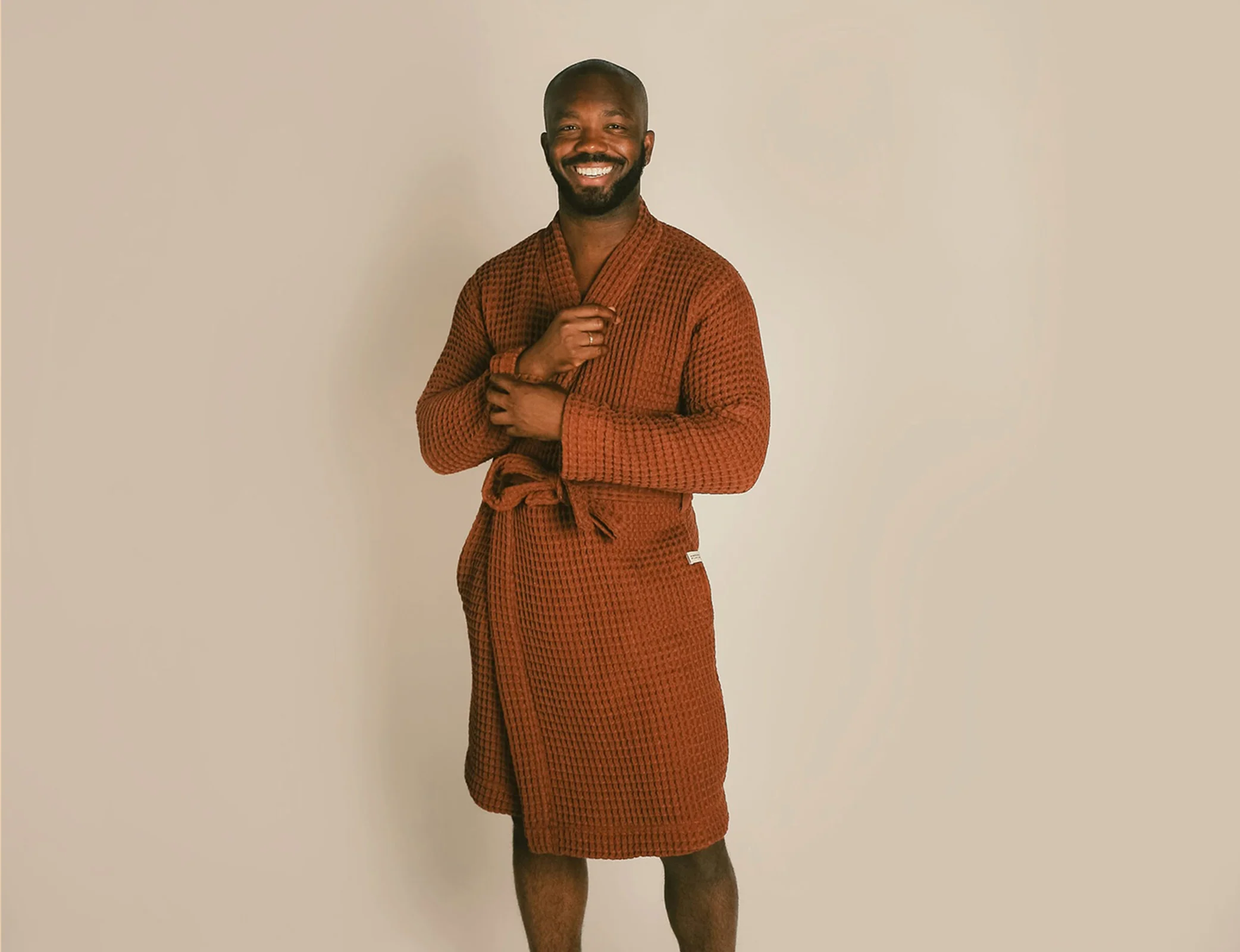 Organic Waffle Knit Robe - Image 5