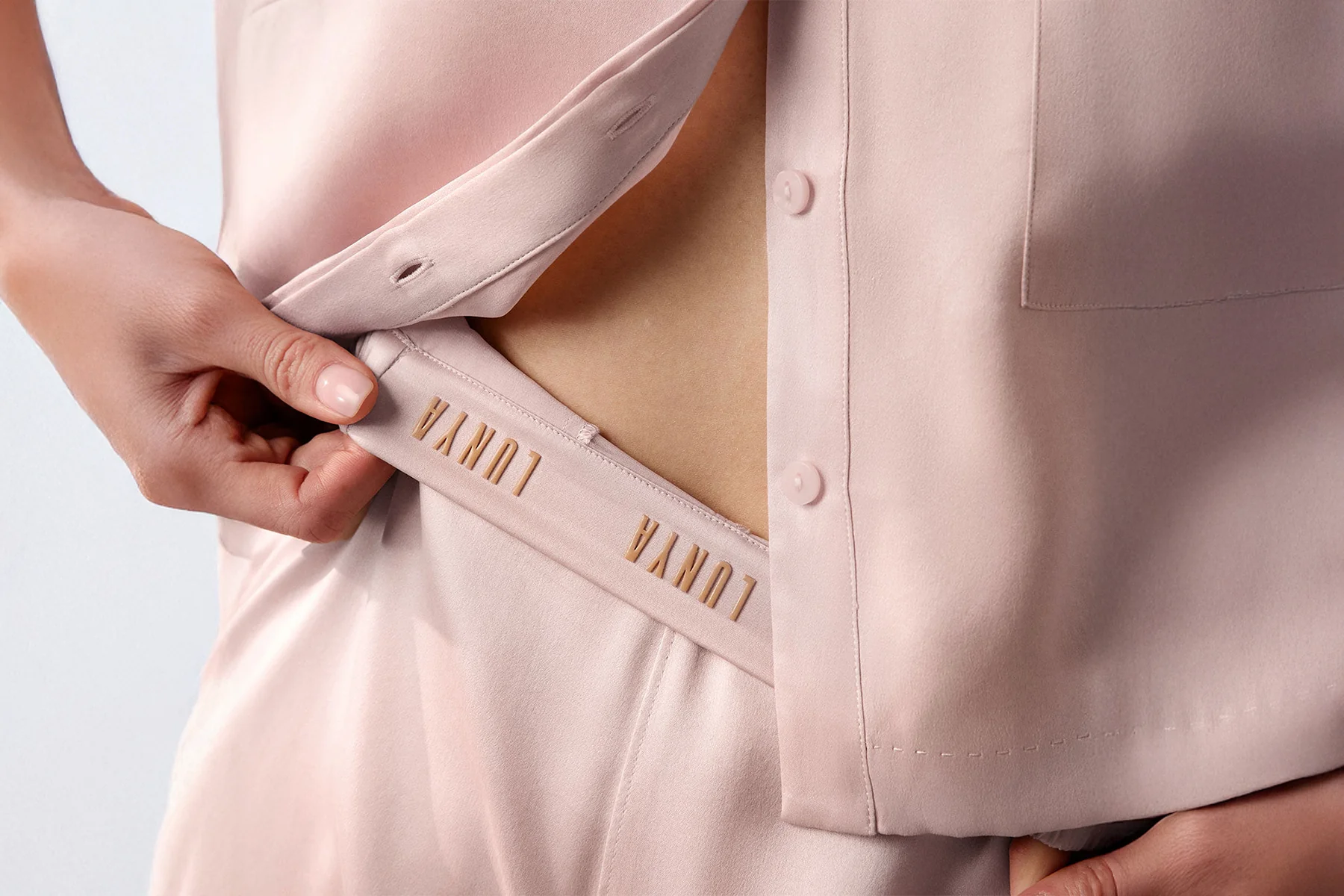Washable Silk High Rise Pant Set - Image 5