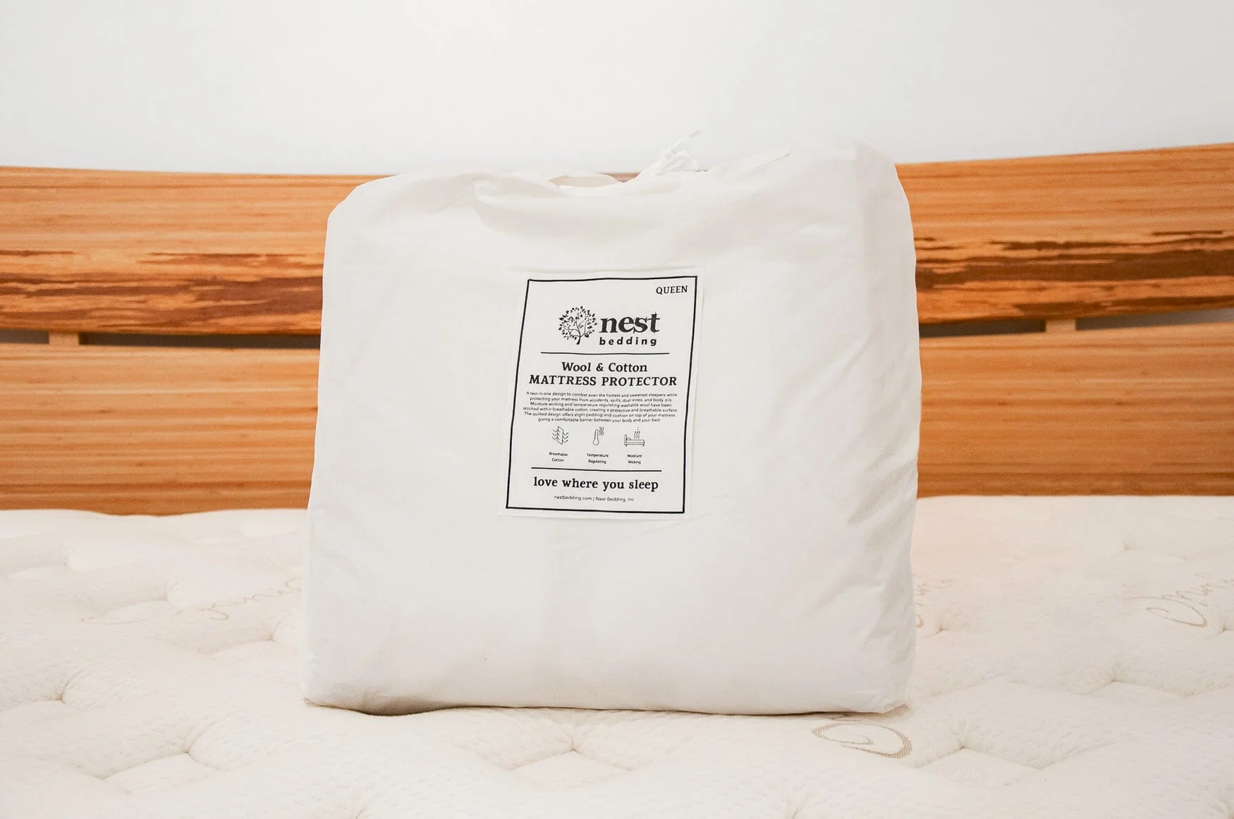 18" Wool and Cotton Mattress Protector